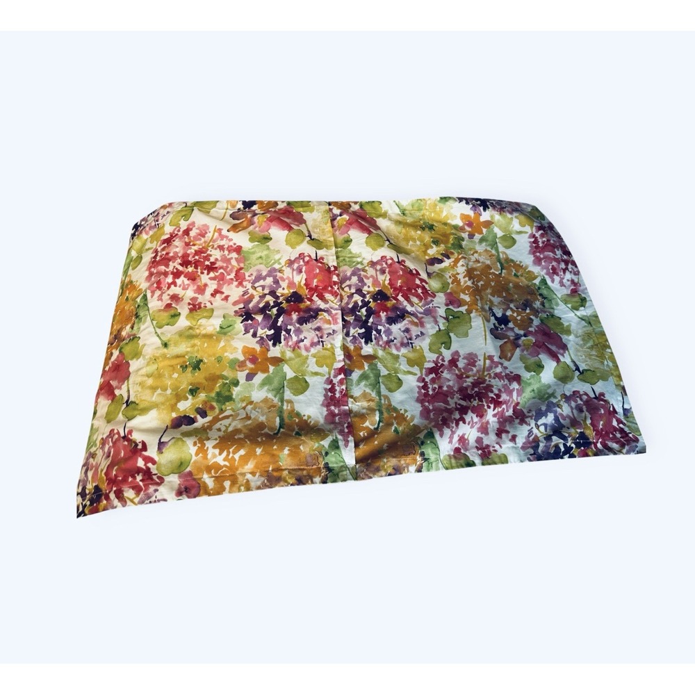 Pier 1 Imports‎ Hydrangea Watercolor One King Pillow Sham 100% Cotton